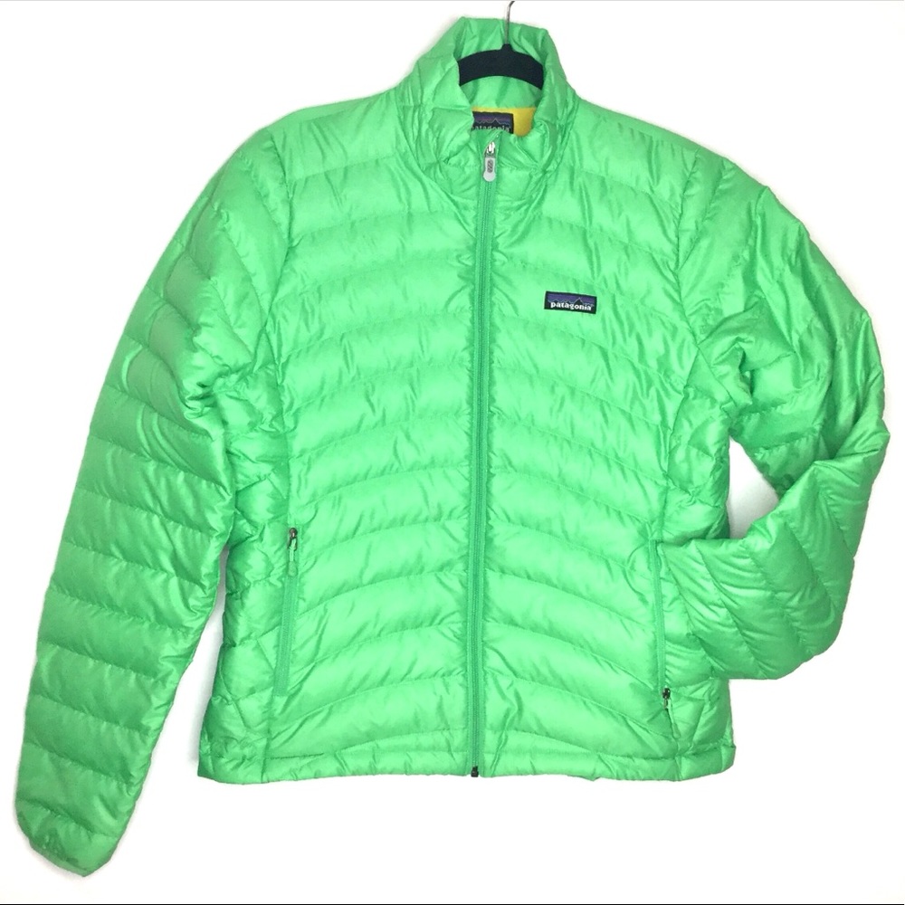 Patagonia Down Filled Green Puffer Full Zip Jacket